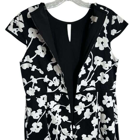 Hobbs London Sophia Floral Sheath Dress Women’s 14 UK/ 10 US Floral Black Ivory - Picture 5 of 8